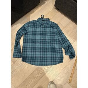 Under Armour Mens 3XL Blue Plaid Long Sleeve Button Up Shirt Tradesman Flannel